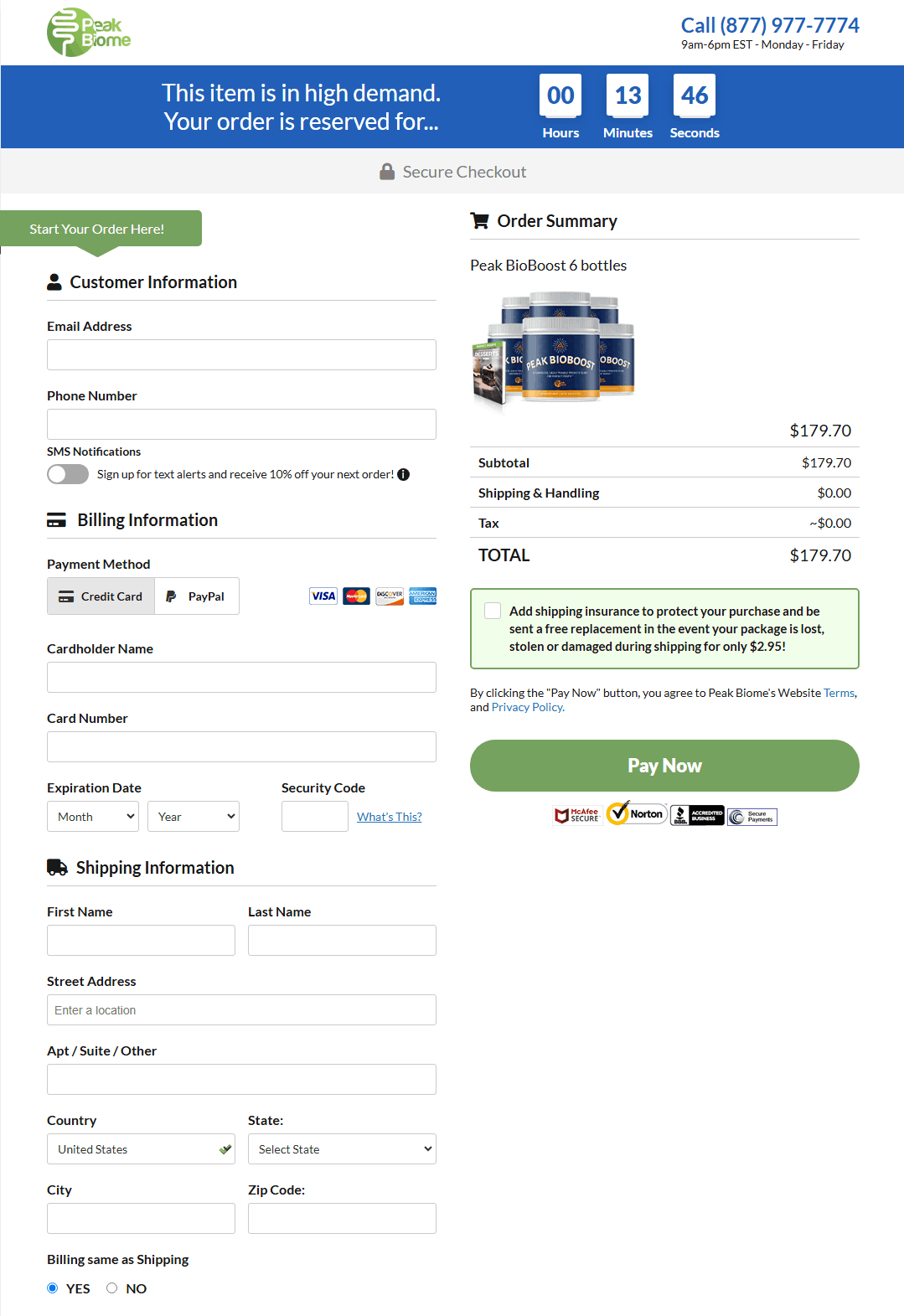 Peak BioBoost- Secure Page